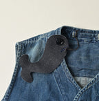 9.4oz Denim 908 Ocean Hunting Vest Tan Detail