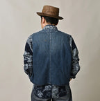 9.4oz Denim 908 Ocean Hunting Vest Tan Male Model