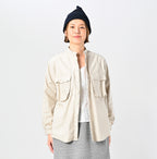 Thin Back Satin 908 Neem Shirt Female Model