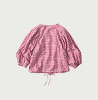 504 OX Puff Blouse Pink Gingham Back