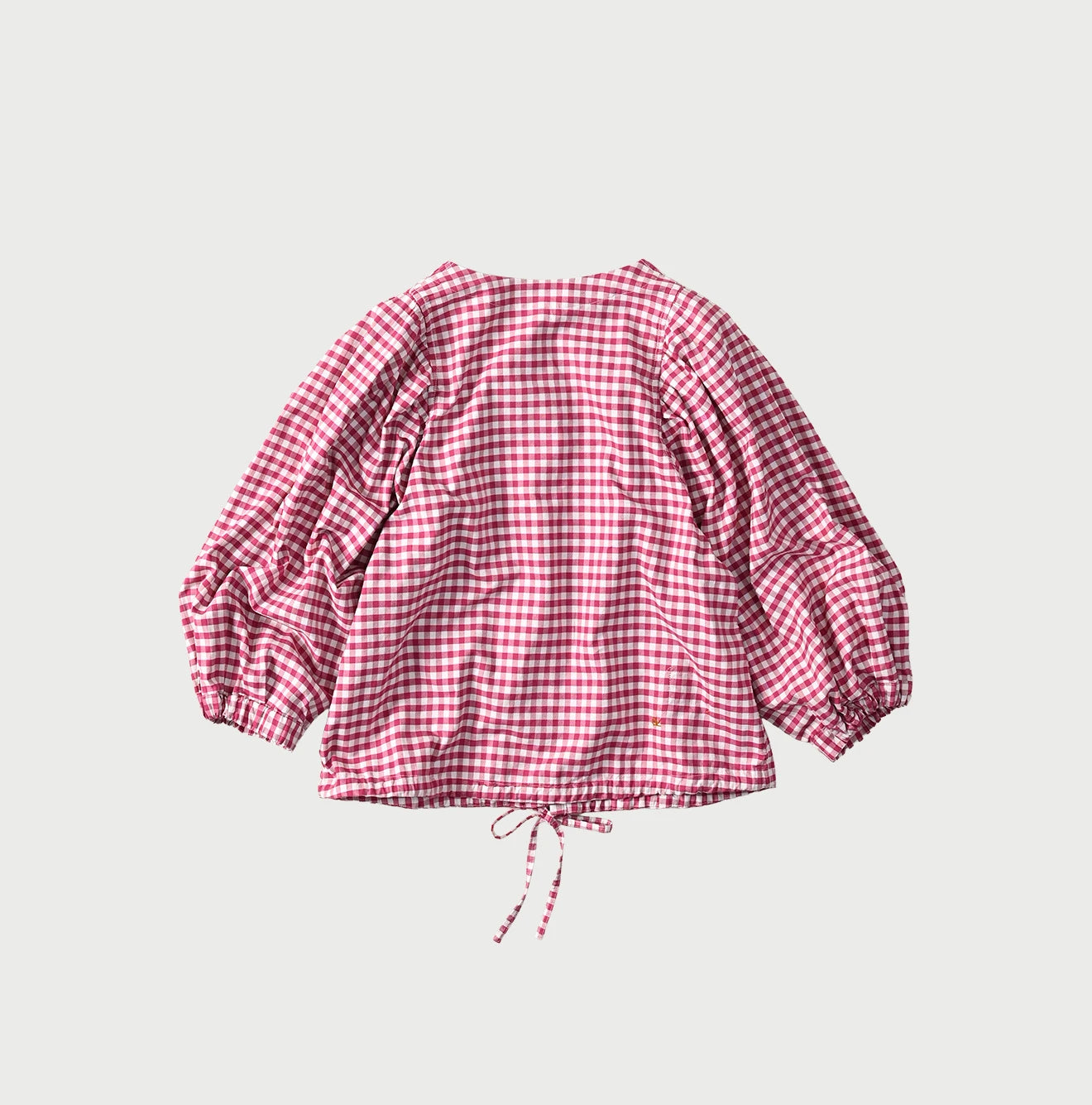 504 OX Puff Blouse Pink Gingham Back