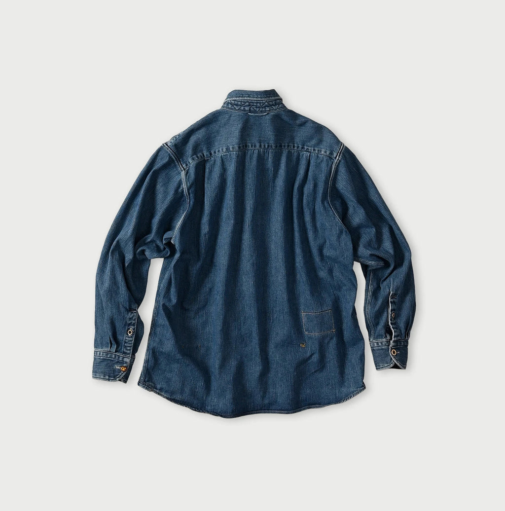 45 Petit Denim 908 8-knot Shirt Distressed Detail Back