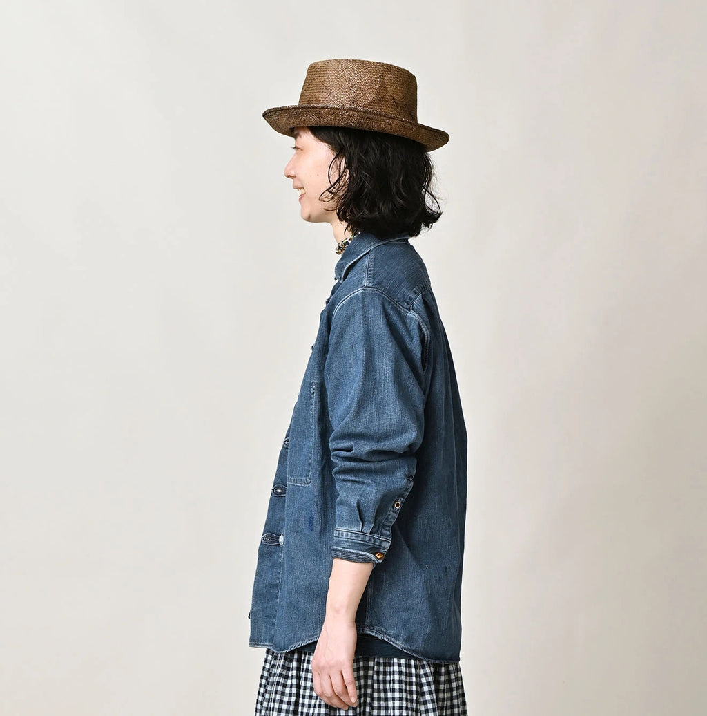 45 Petit Denim 908 8-knot Shirt Distressed Female Model