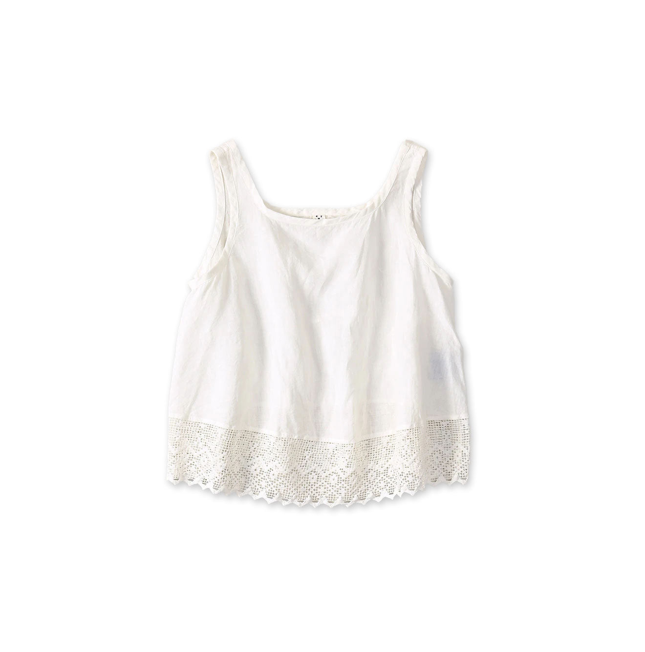 Indian Linen x Lace Flare Camisole White