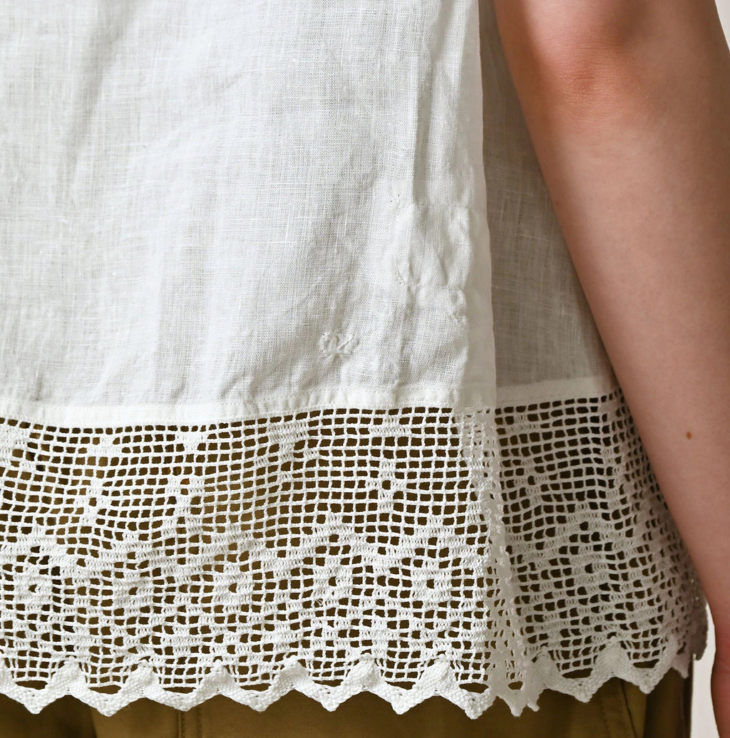 Indian Linen x Lace Flare Camisole Detail