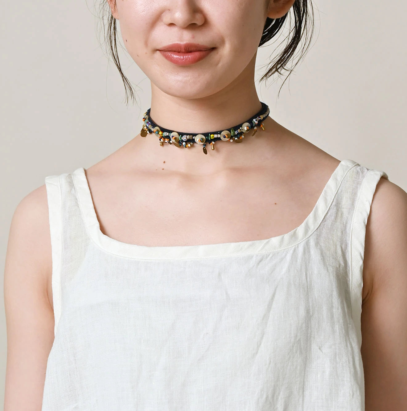 Indian Linen x Lace Flare Camisole Detail