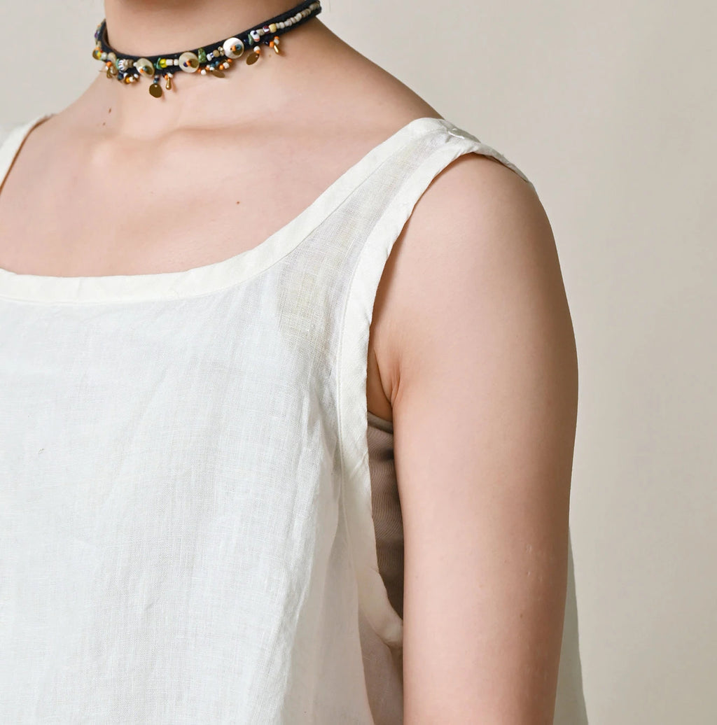 Indian Linen x Lace Flare Camisole Detail