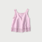 45 Plant Dyed Indian Linen x Lace Flare Camisole Raspberry