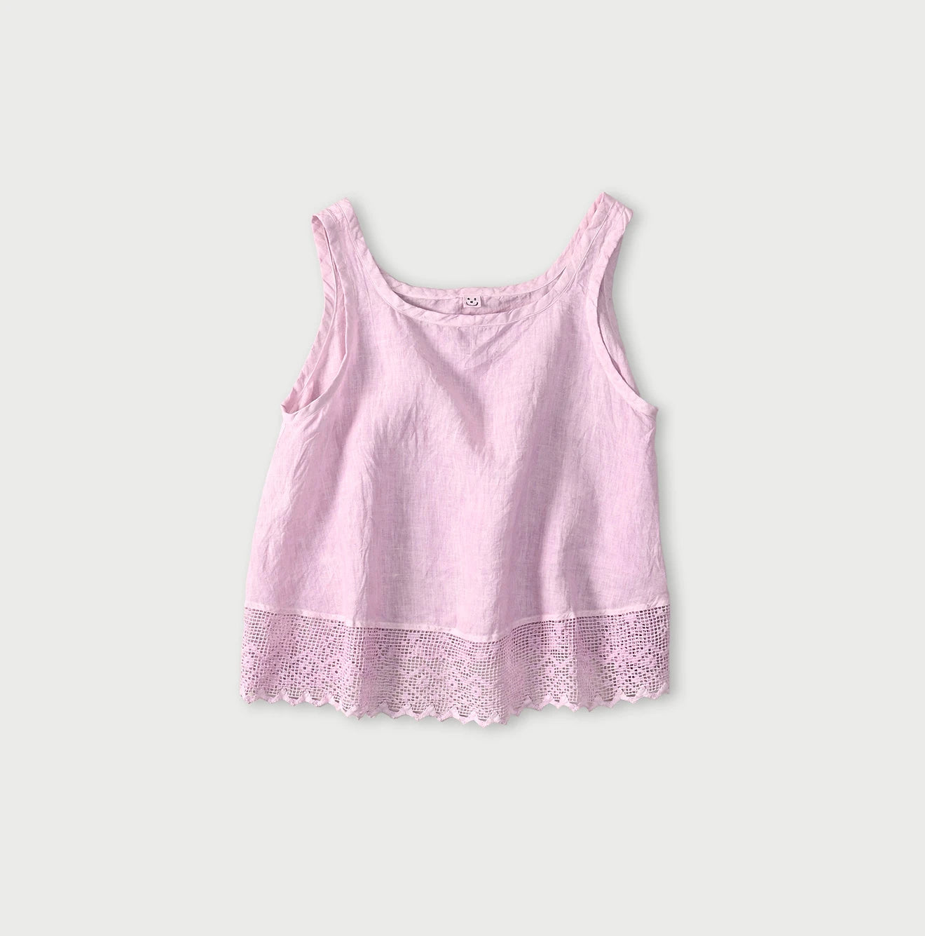 45 Plant Dyed Indian Linen x Lace Flare Camisole Raspberry