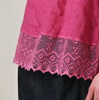 45 Plant Dyed Indian Linen x Lace Flare Camisole Detail