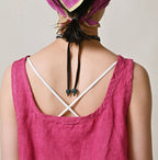 45 Plant Dyed Indian Linen x Lace Flare Camisole Detail