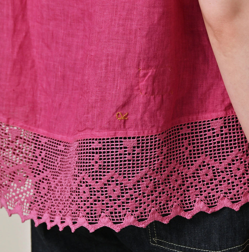 45 Plant Dyed Indian Linen x Lace Flare Camisole Detail