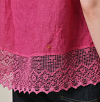 45 Plant Dyed Indian Linen x Lace Flare Camisole Detail