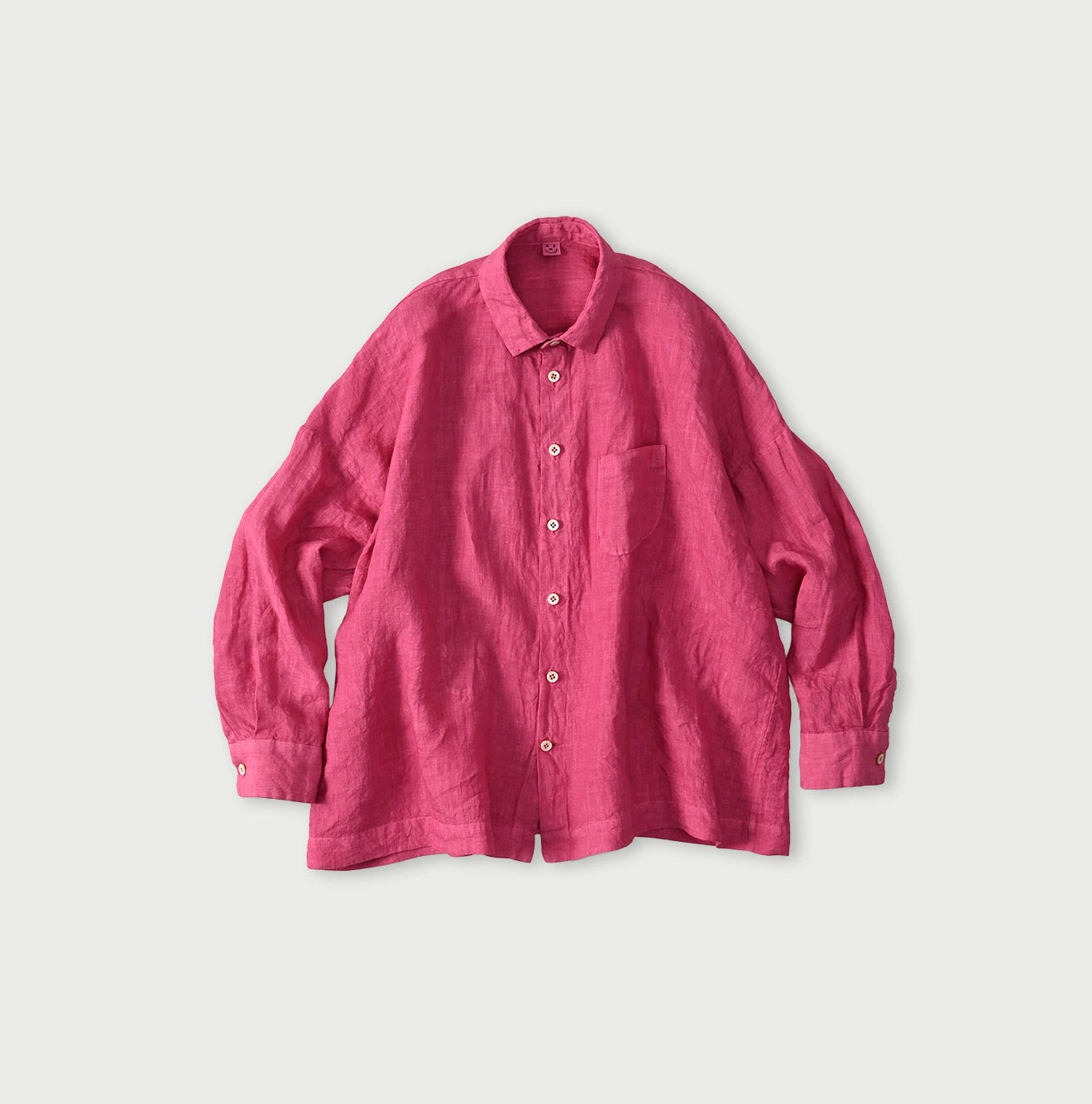 45 Plant Dyed Indian Linen 908 Uma Shirt Strawberry