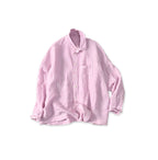 45 Plant Dyed Indian Linen 908 Uma Shirt Raspberry