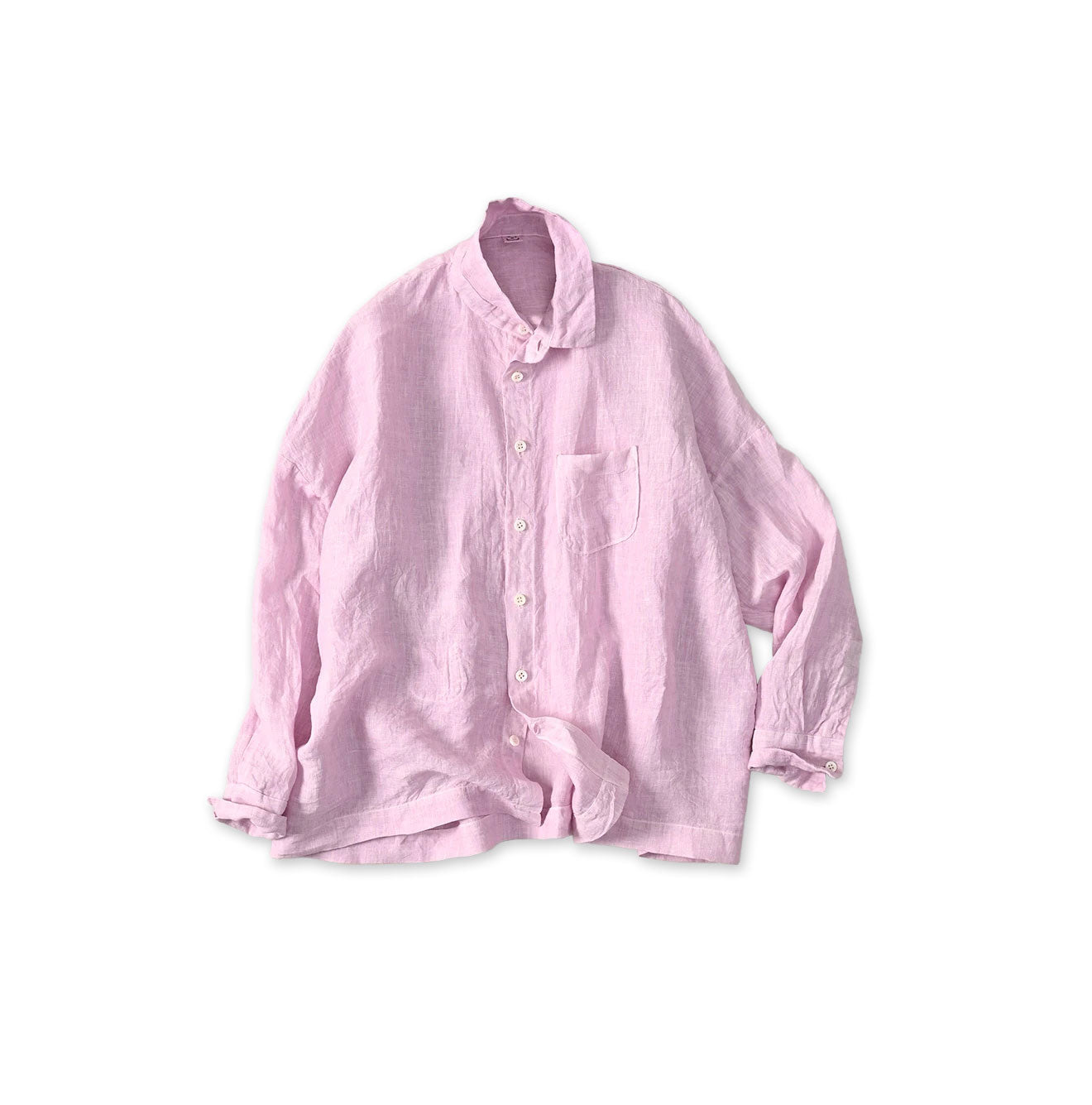 45 Plant Dyed Indian Linen 908 Uma Shirt Raspberry