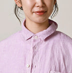 45 Plant Dyed Indian Linen 908 Uma Shirt Detail