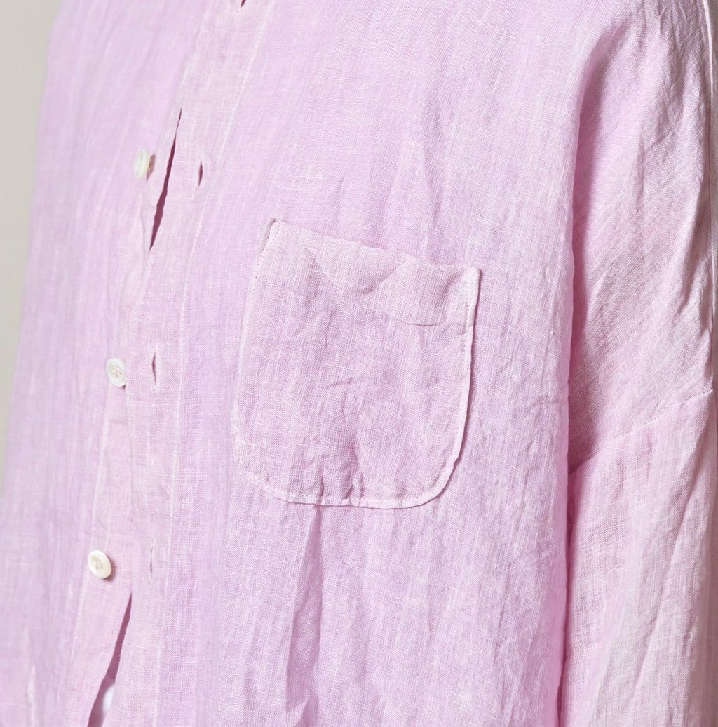 45 Plant Dyed Indian Linen 908 Uma Shirt Detail