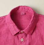 45 Plant Dyed Indian Linen 908 Uma Shirt Detail