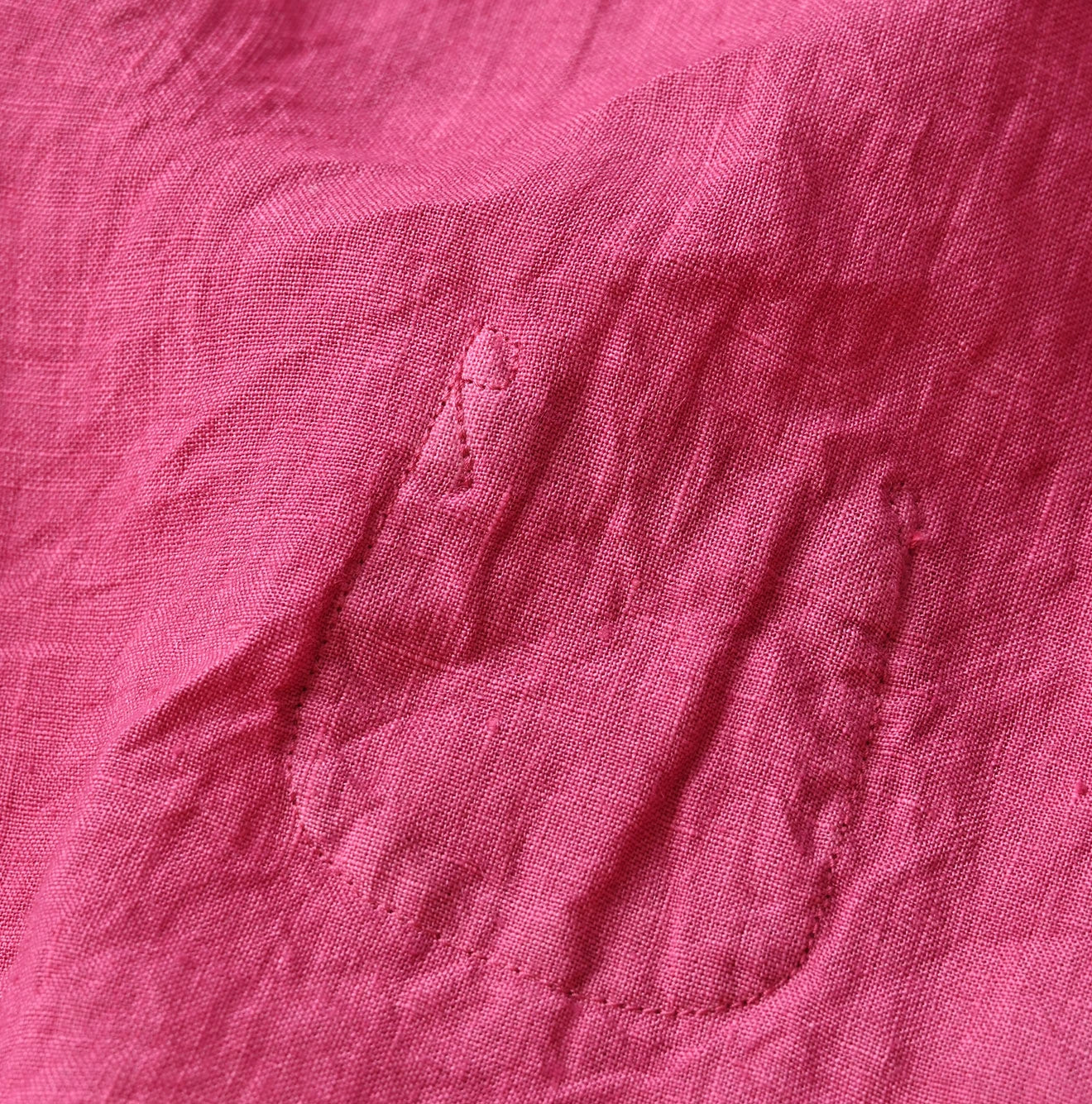 45 Plant Dyed Indian Linen 908 Uma Shirt Detail