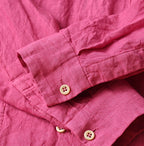 45 Plant Dyed Indian Linen 908 Uma Shirt Detail