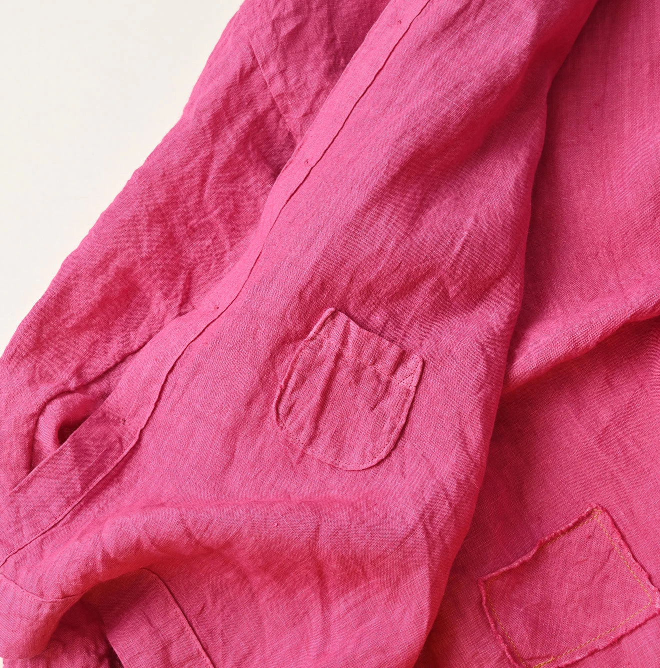 45 Plant Dyed Indian Linen 908 Uma Shirt Detail