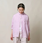 45 Plant Dyed Indian Linen 908 Uma Shirt Female Model