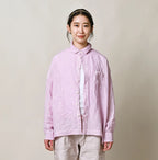 45 Plant Dyed Indian Linen 908 Uma Shirt Female Model