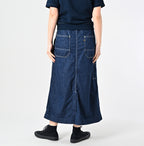 Mon-petit Denim Painter Skirt Female Model