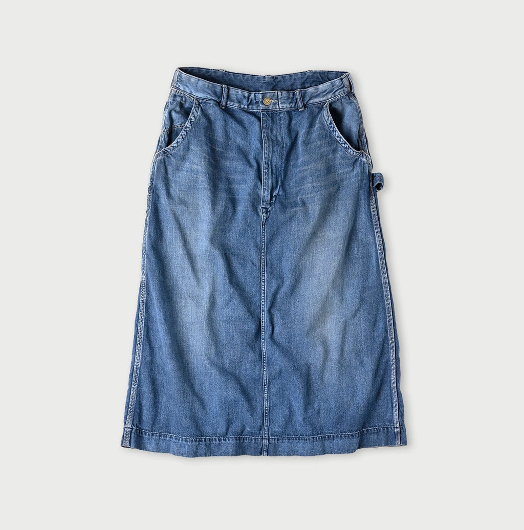 Mon-petit Denim Painter Skirt Indigo Tan