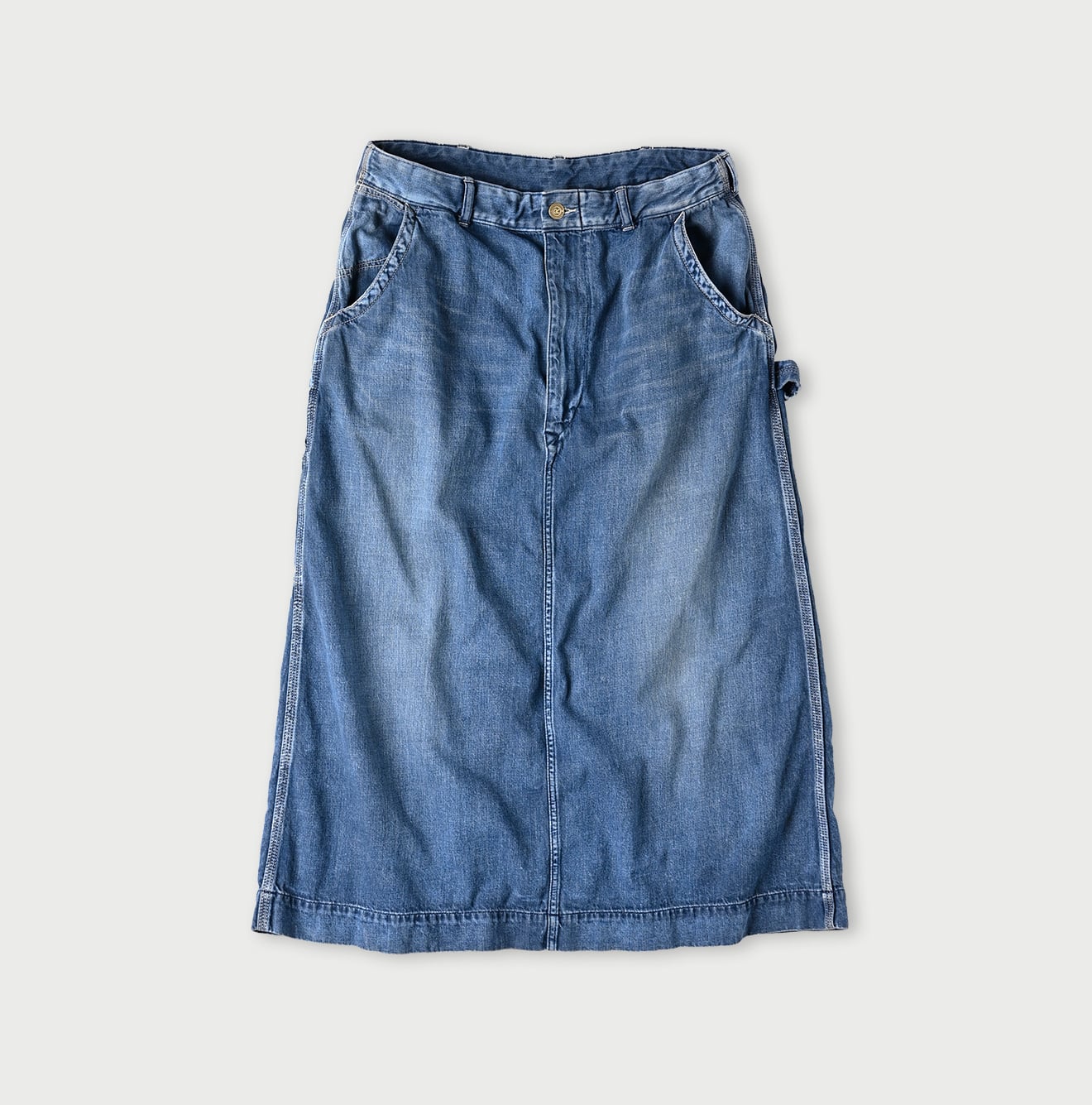 Mon-petit Denim Painter Skirt Indigo Tan