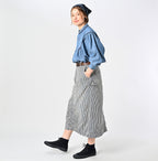 Mon-petit Denim Painter Skirt Female Model