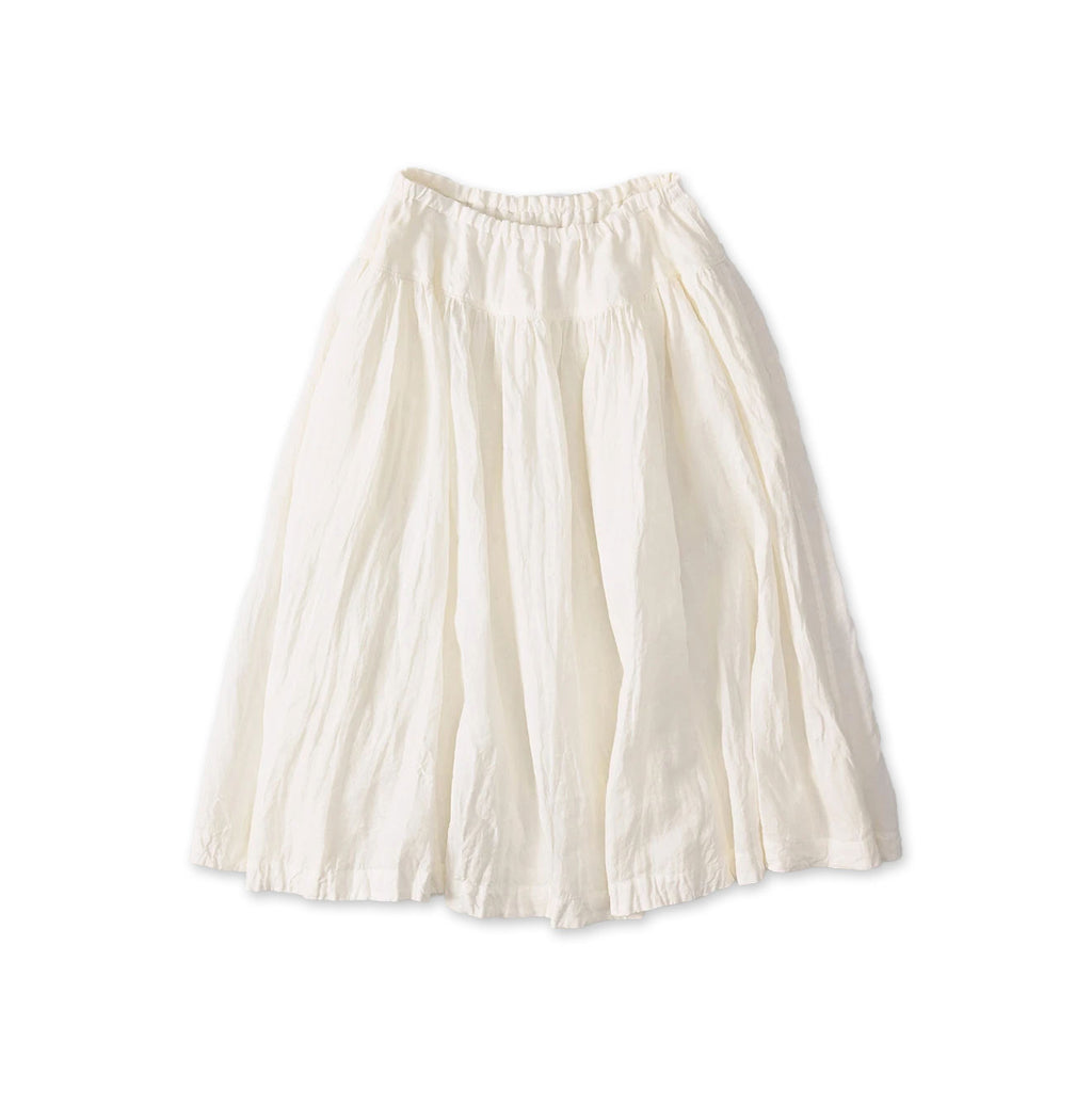 Indian Linen Easy Gather Kushukushu Skirt White