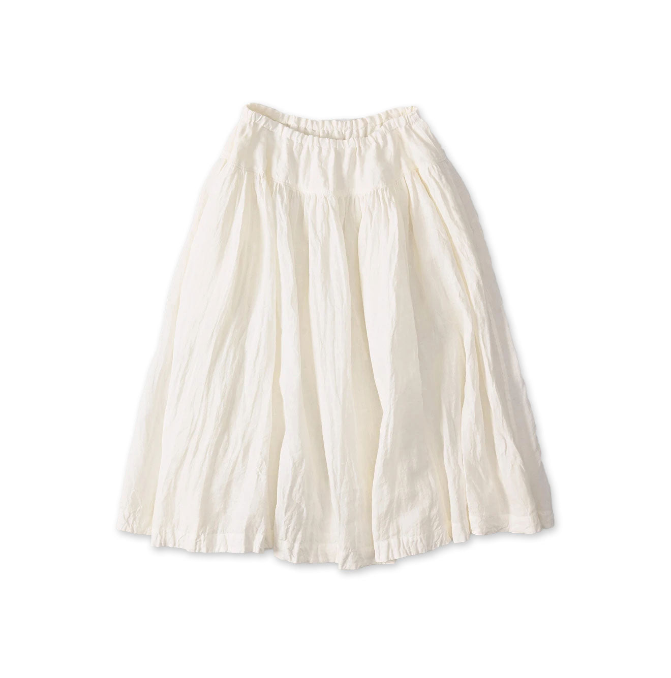 Indian Linen Easy Gather Kushukushu Skirt White