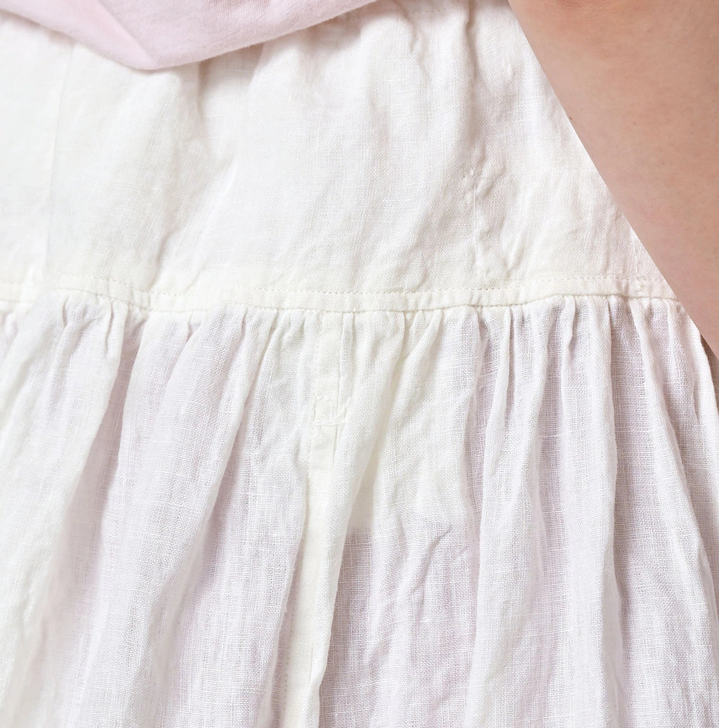 Indian Linen Easy Gather Kushukushu Skirt Detail