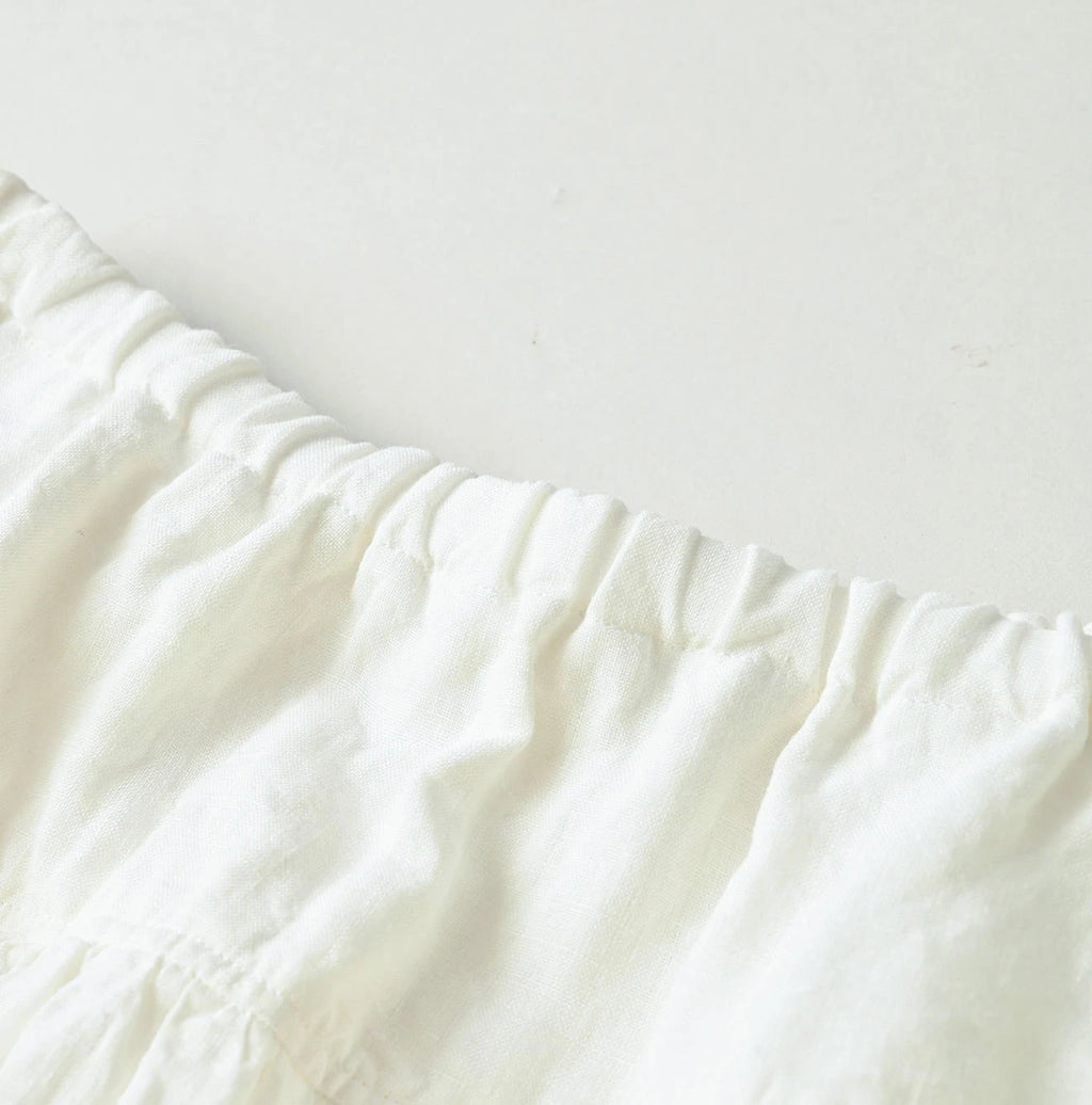 Indian Linen Easy Gather Kushukushu Skirt Detail