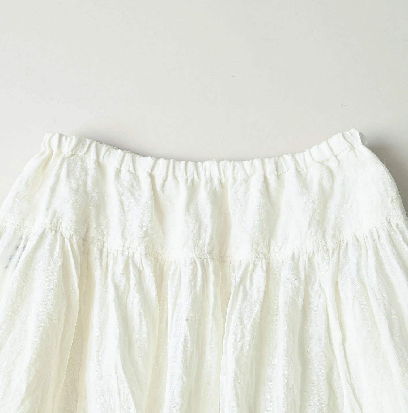 Indian Linen Easy Gather Kushukushu Skirt Detail