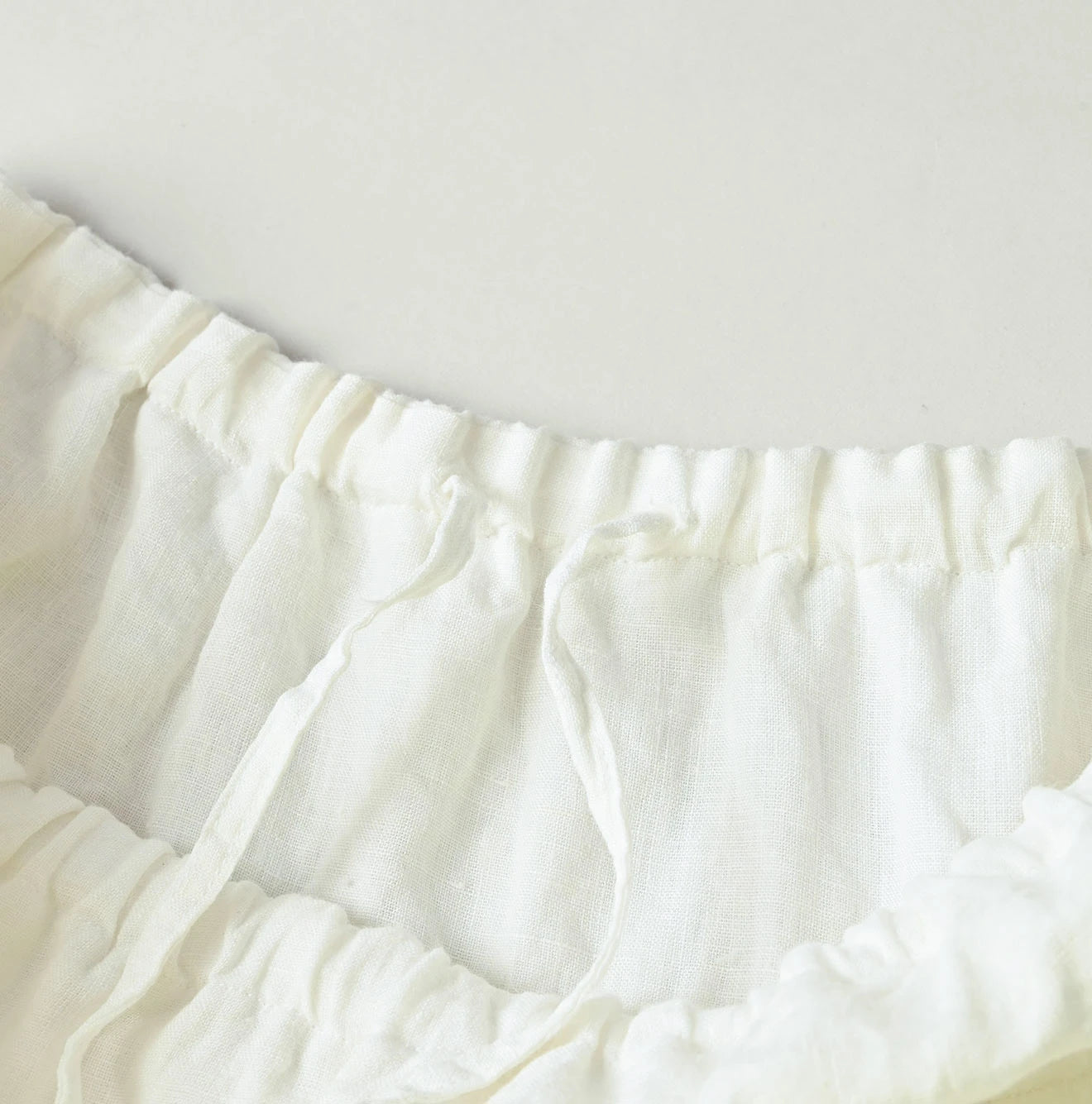 Indian Linen Easy Gather Kushukushu Skirt Detail