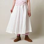 Indian Linen Easy Gather Kushukushu Skirt Female Model