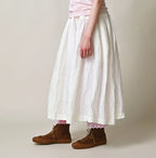 Indian Linen Easy Gather Kushukushu Skirt Female Model