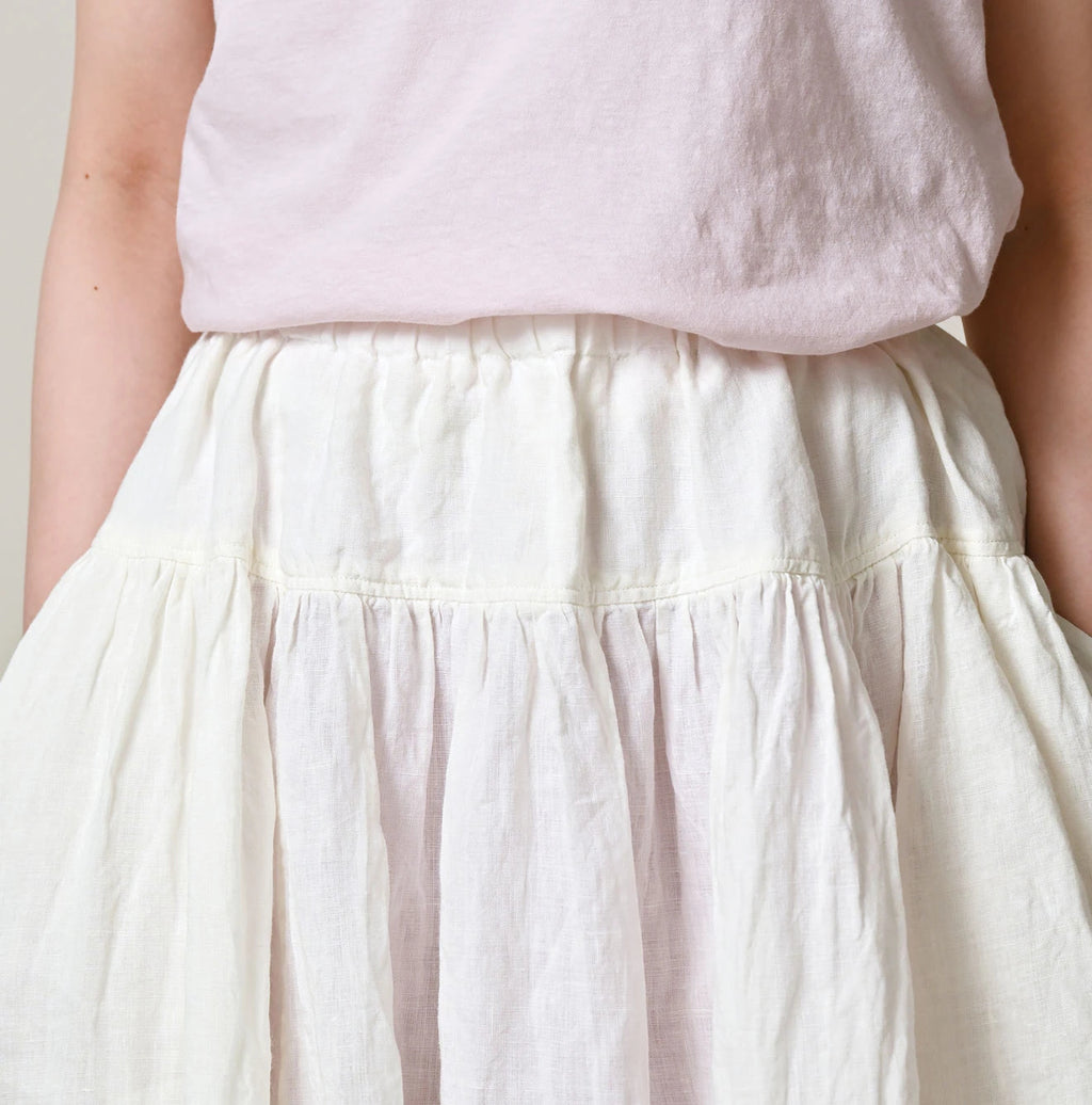 Indian Linen Easy Gather Kushukushu Skirt Detail