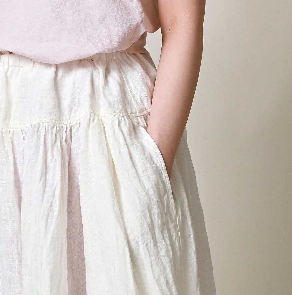 Indian Linen Easy Gather Kushukushu Skirt Detail