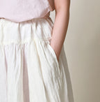 Indian Linen Easy Gather Kushukushu Skirt Detail