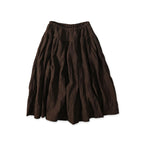 45 Plant Dyed Indian Linen Easy Gather Kushukushu Skirt Walnut
