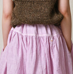 45 Plant Dyed Indian Linen Easy Gather Kushukushu Skirt Detail