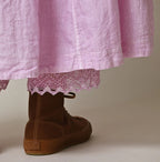 45 Plant Dyed Indian Linen Easy Gather Kushukushu Skirt Detail
