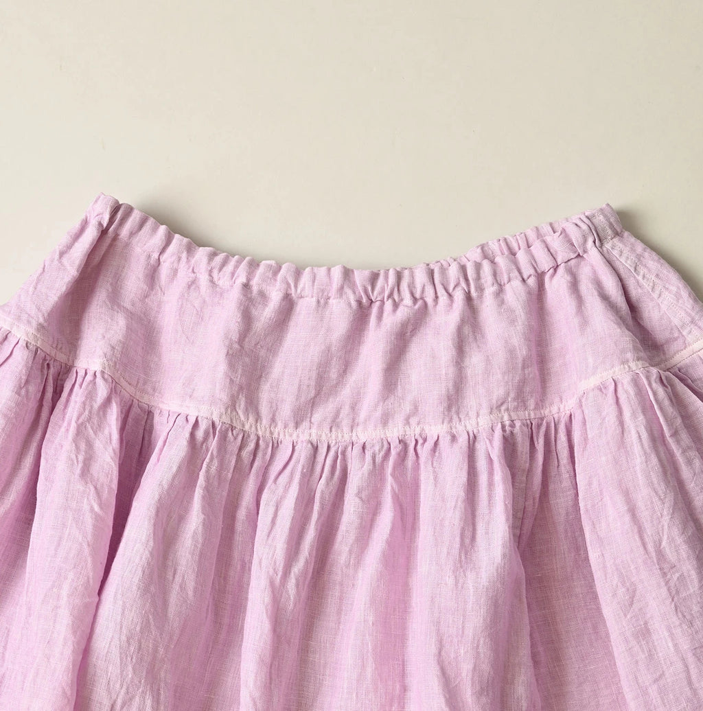 45 Plant Dyed Indian Linen Easy Gather Kushukushu Skirt Detail