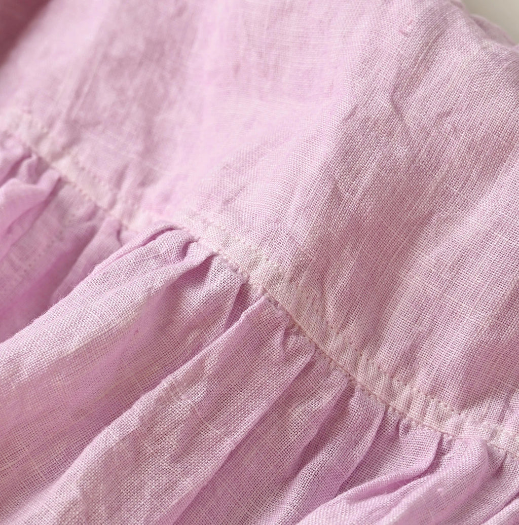 45 Plant Dyed Indian Linen Easy Gather Kushukushu Skirt Detail
