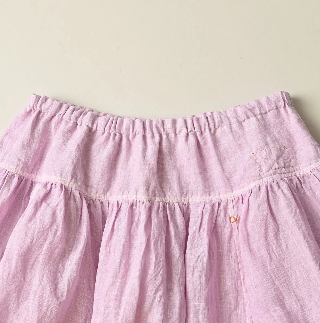 45 Plant Dyed Indian Linen Easy Gather Kushukushu Skirt Detail