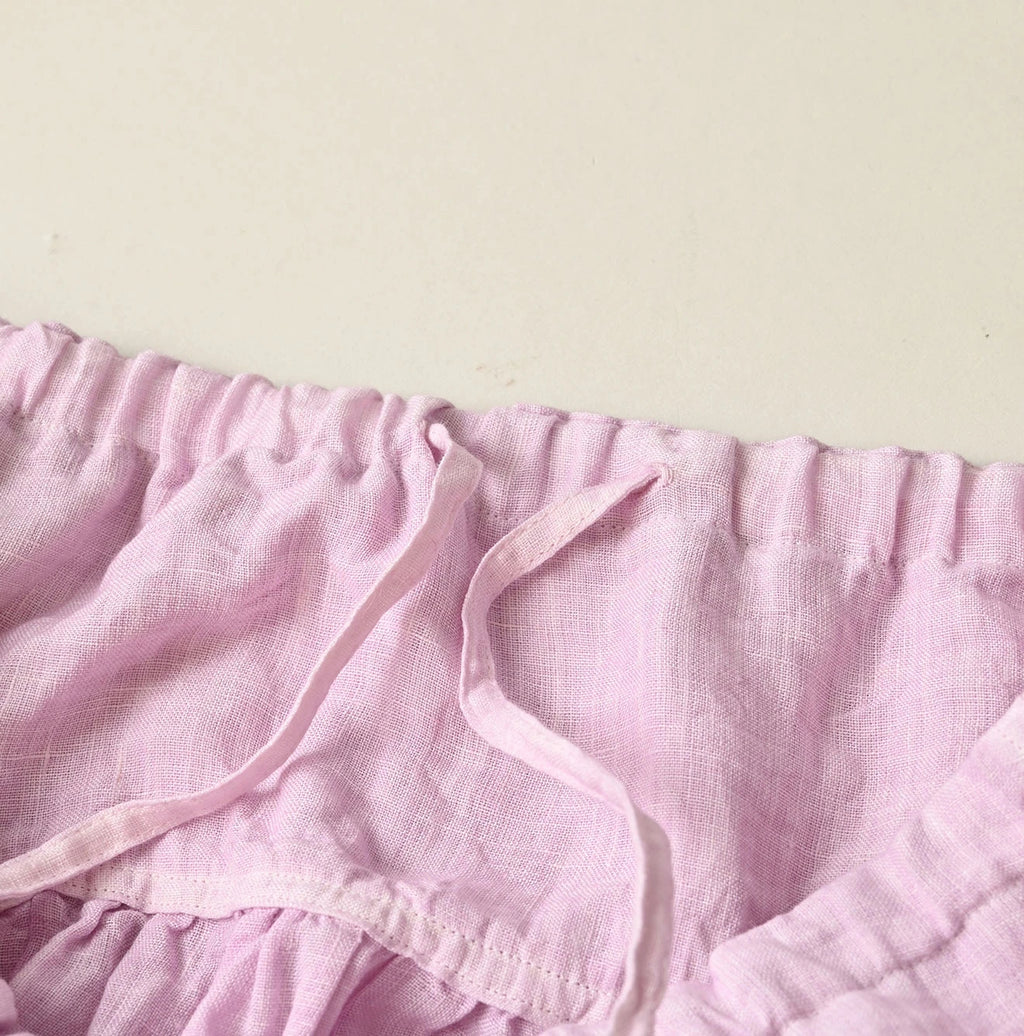 45 Plant Dyed Indian Linen Easy Gather Kushukushu Skirt Detail